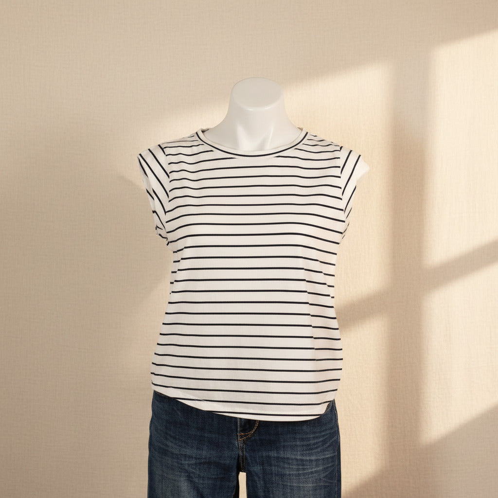Talbots Petite Striped Pima Cotton Top — Size LP