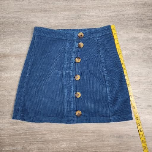 Miami Blue Corduroy Button-Front Mini Skirt – Size M
