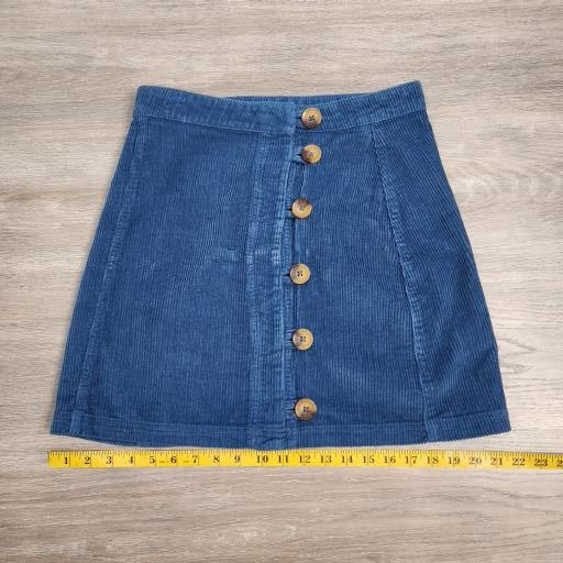 Miami Blue Corduroy Button-Front Mini Skirt – Size M