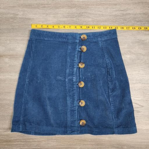 Miami Blue Corduroy Button-Front Mini Skirt – Size M