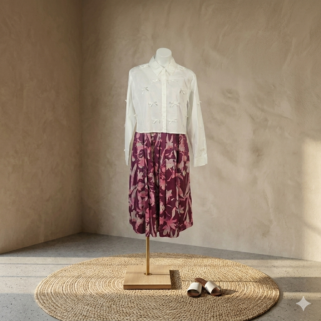 Beautiful by Lawrence Zarian Floral Midi Dress — Size 12
