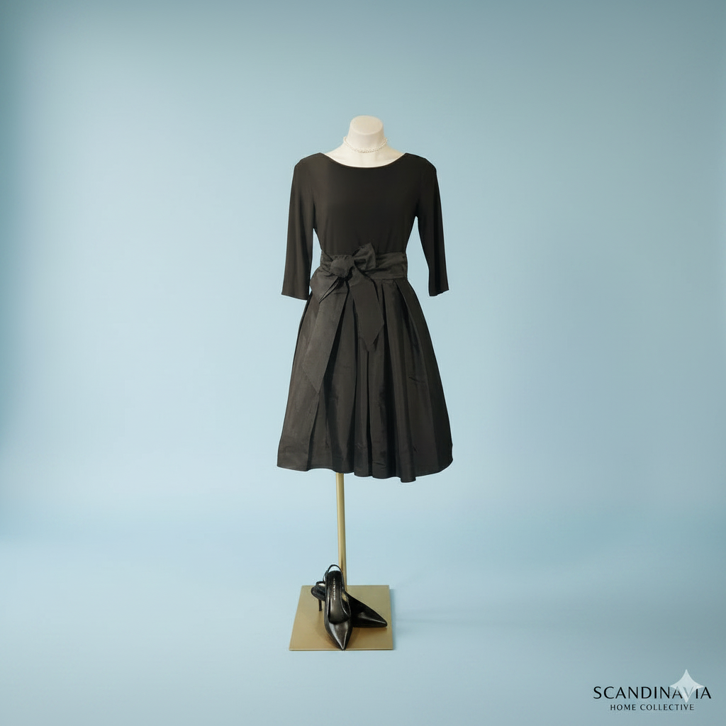 Adrianna Papell Black Taffeta Bow Dress | Size 6