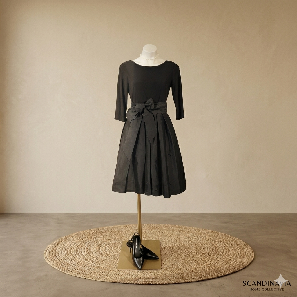 Adrianna Papell Black Taffeta Bow Dress | Size 6