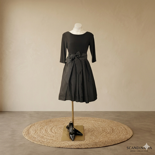 Adrianna Papell Black Taffeta Bow Dress | Size 6
