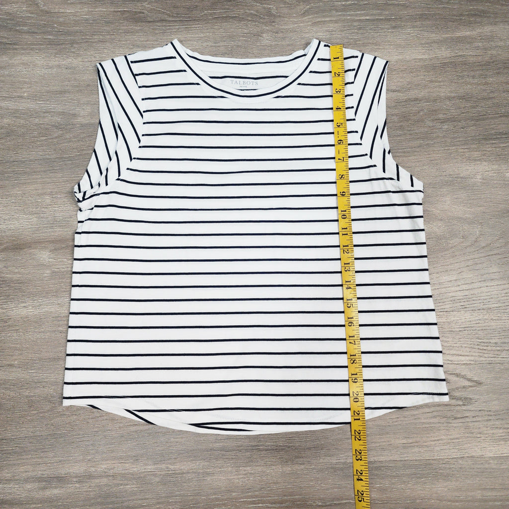 Talbots Petite Striped Pima Cotton Top — Size LP