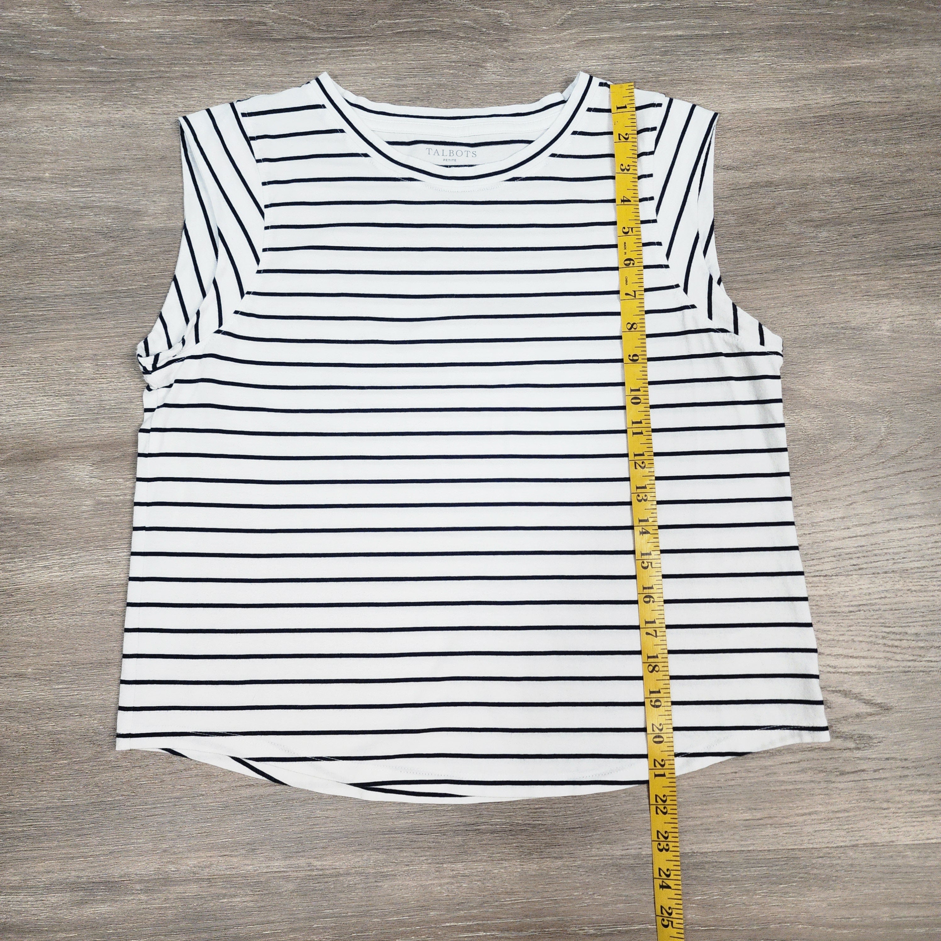 Talbots Petite Striped Pima Cotton Top — Size LP