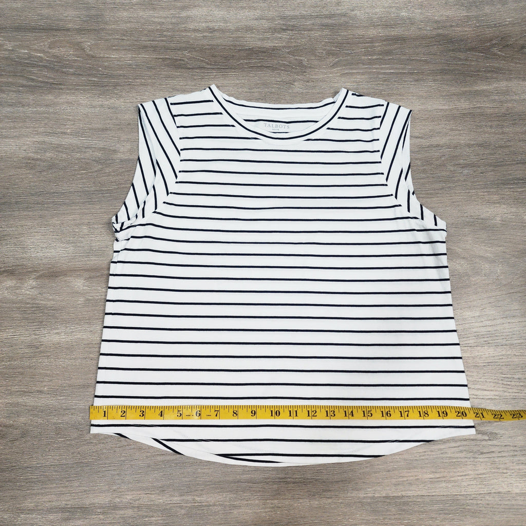 Talbots Petite Striped Pima Cotton Top — Size LP