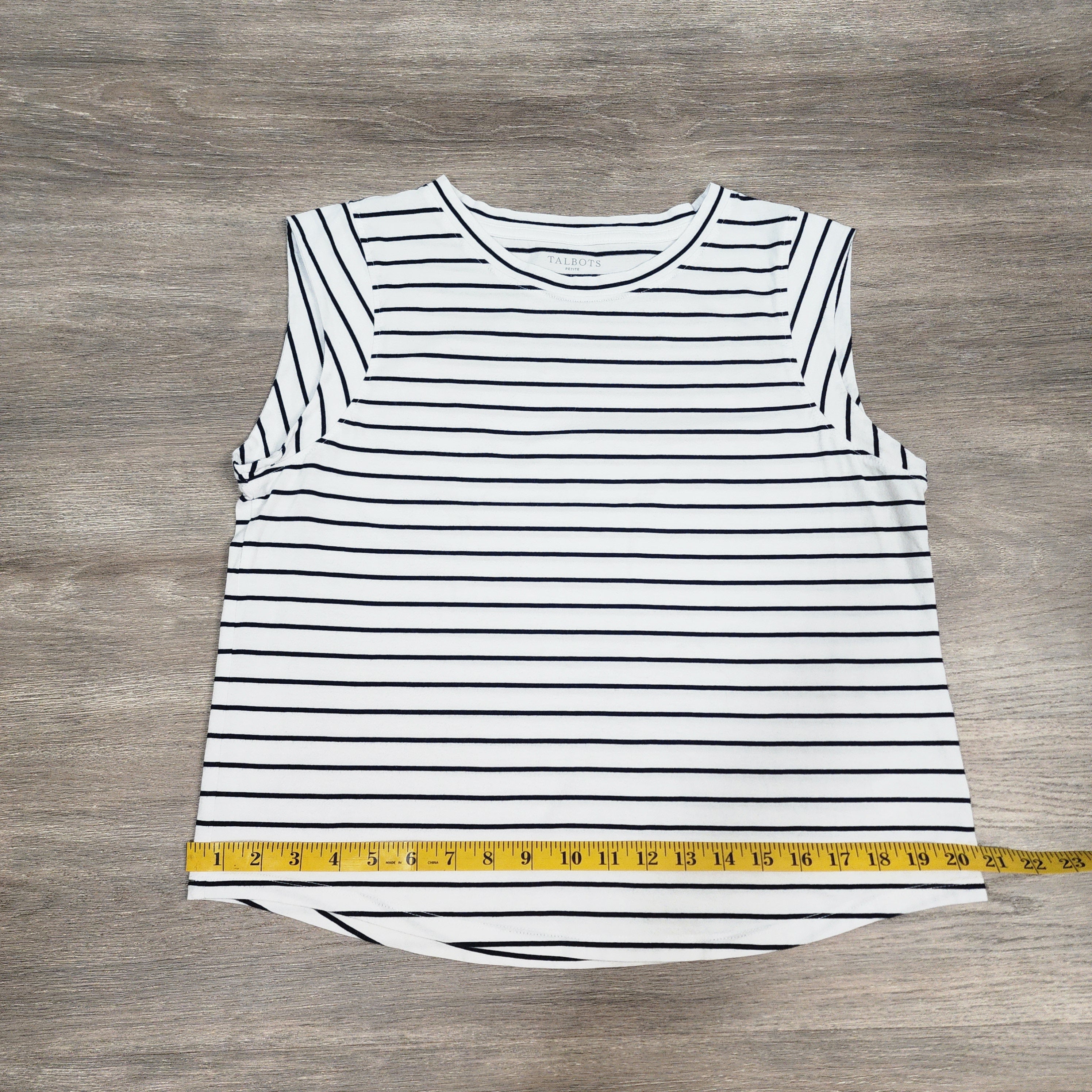 Talbots Petite Striped Pima Cotton Top — Size LP