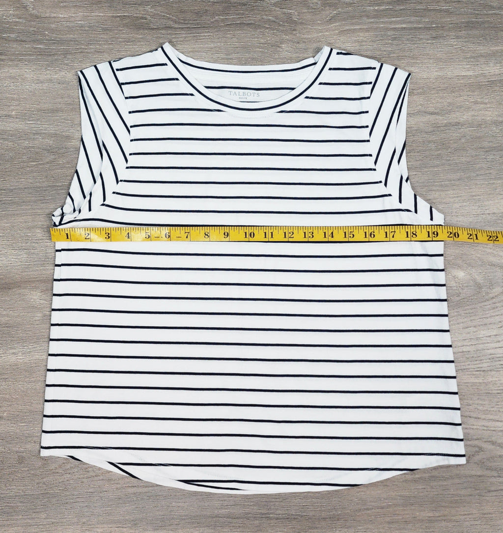 Talbots Petite Striped Pima Cotton Top — Size LP