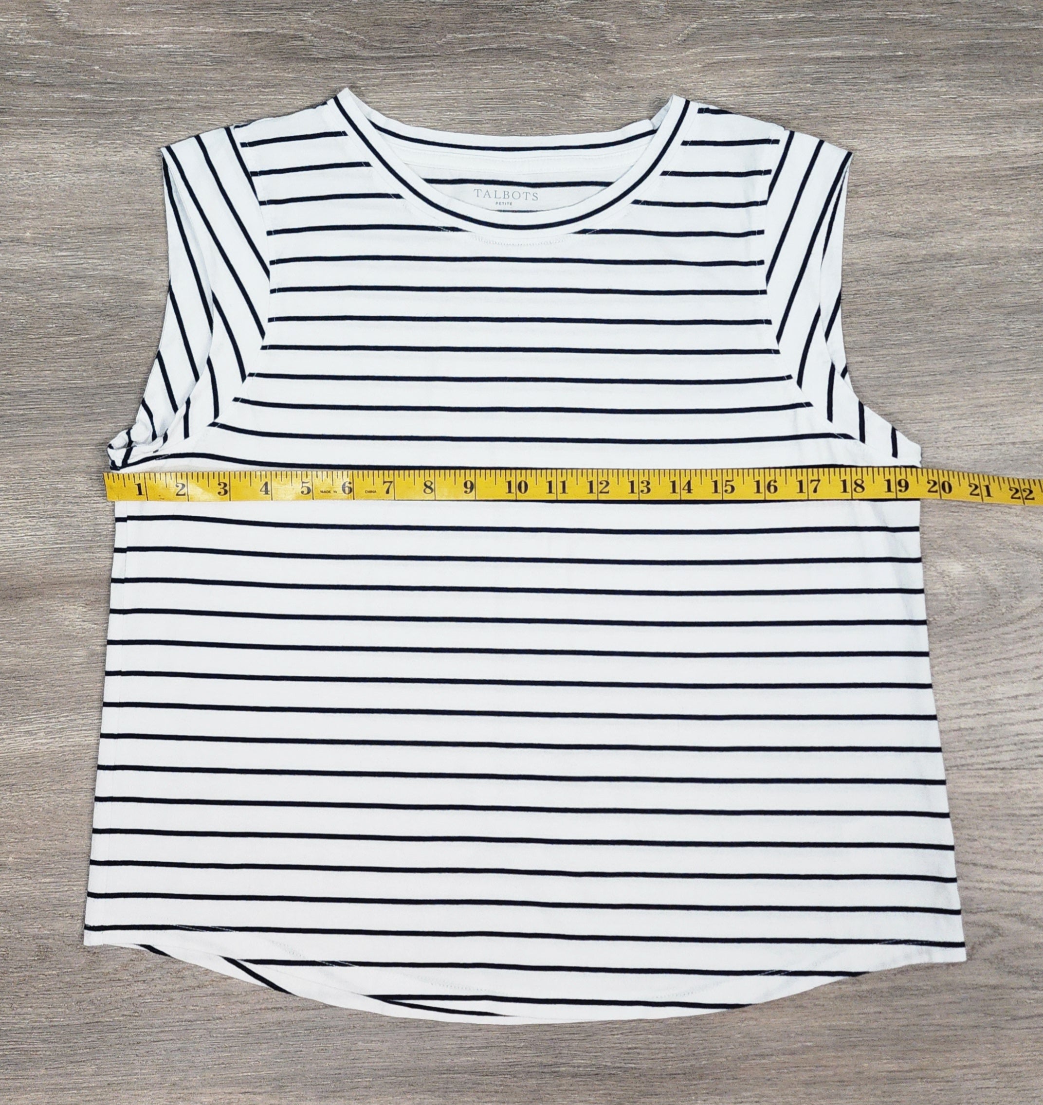 Talbots Petite Striped Pima Cotton Top — Size LP