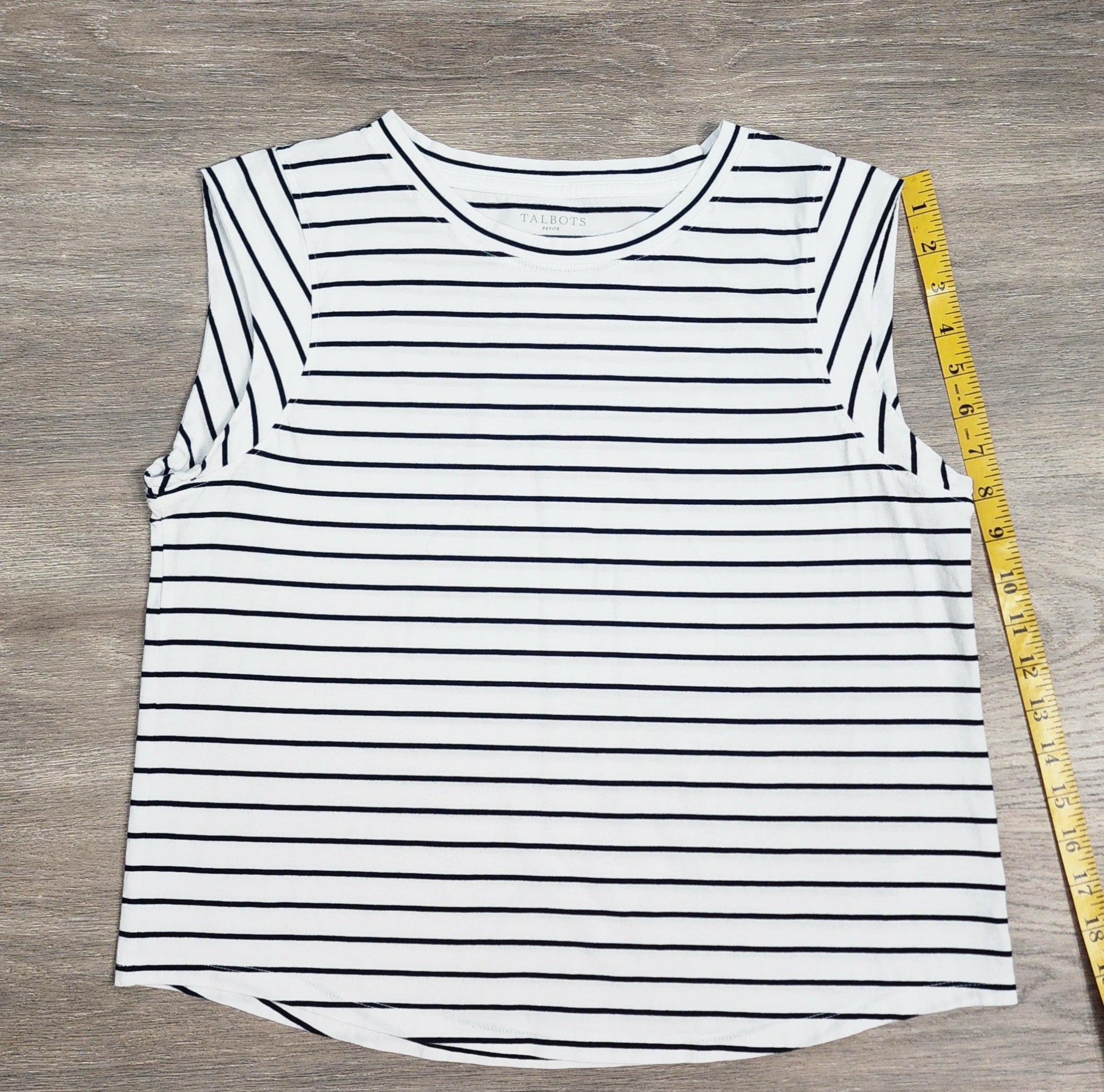 Talbots Petite Striped Pima Cotton Top — Size LP