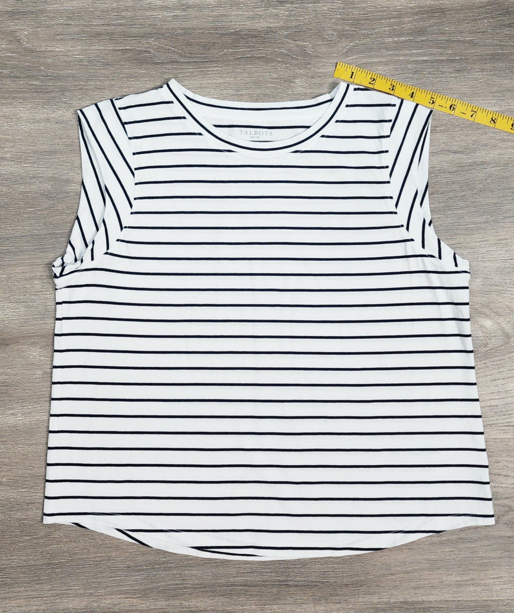 Talbots Petite Striped Pima Cotton Top — Size LP