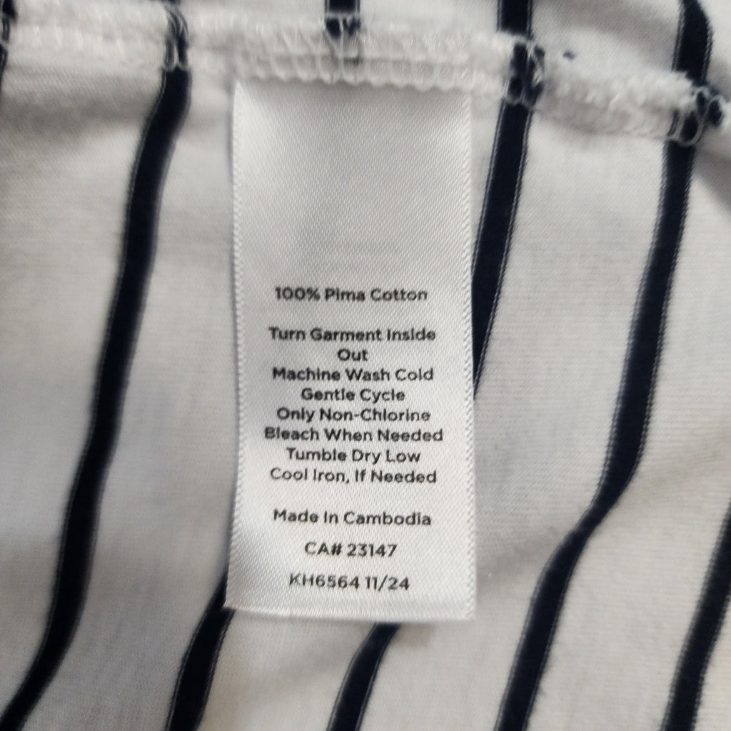 Talbots Petite Striped Pima Cotton Top — Size LP