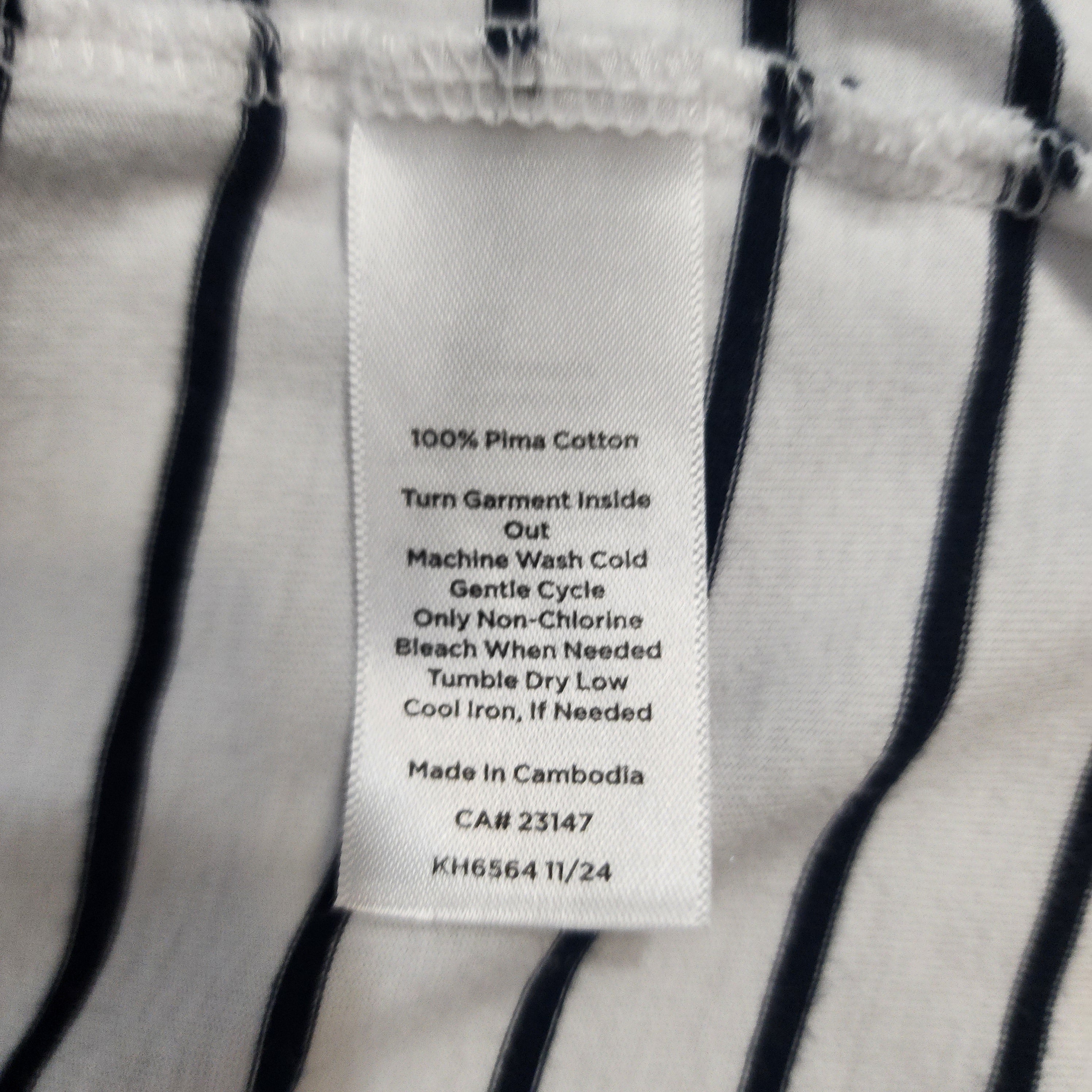 Talbots Petite Striped Pima Cotton Top — Size LP