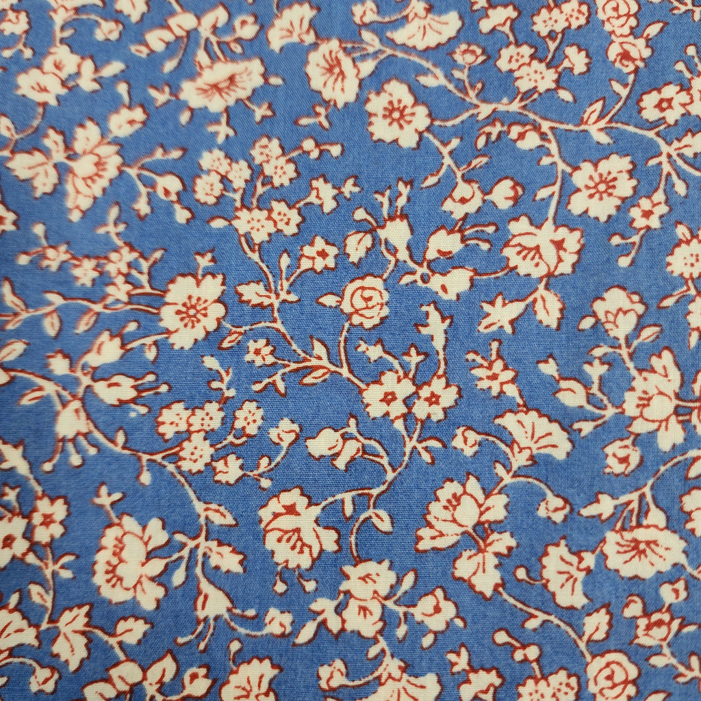 Madewell Floral Puff Sleeve Top – Blue / Size M