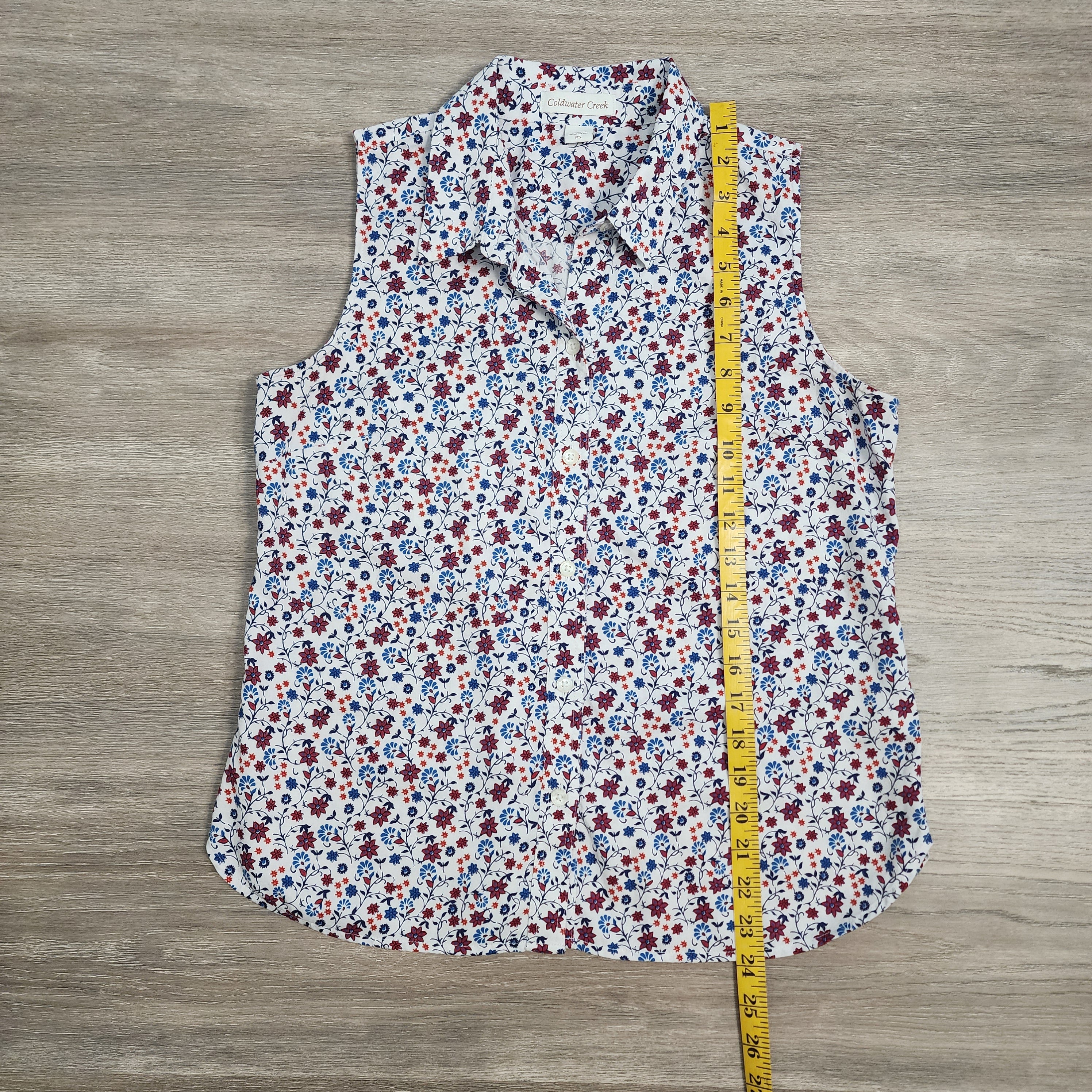 Coldwater Creek Floral Sleeveless Blouse – Size PS