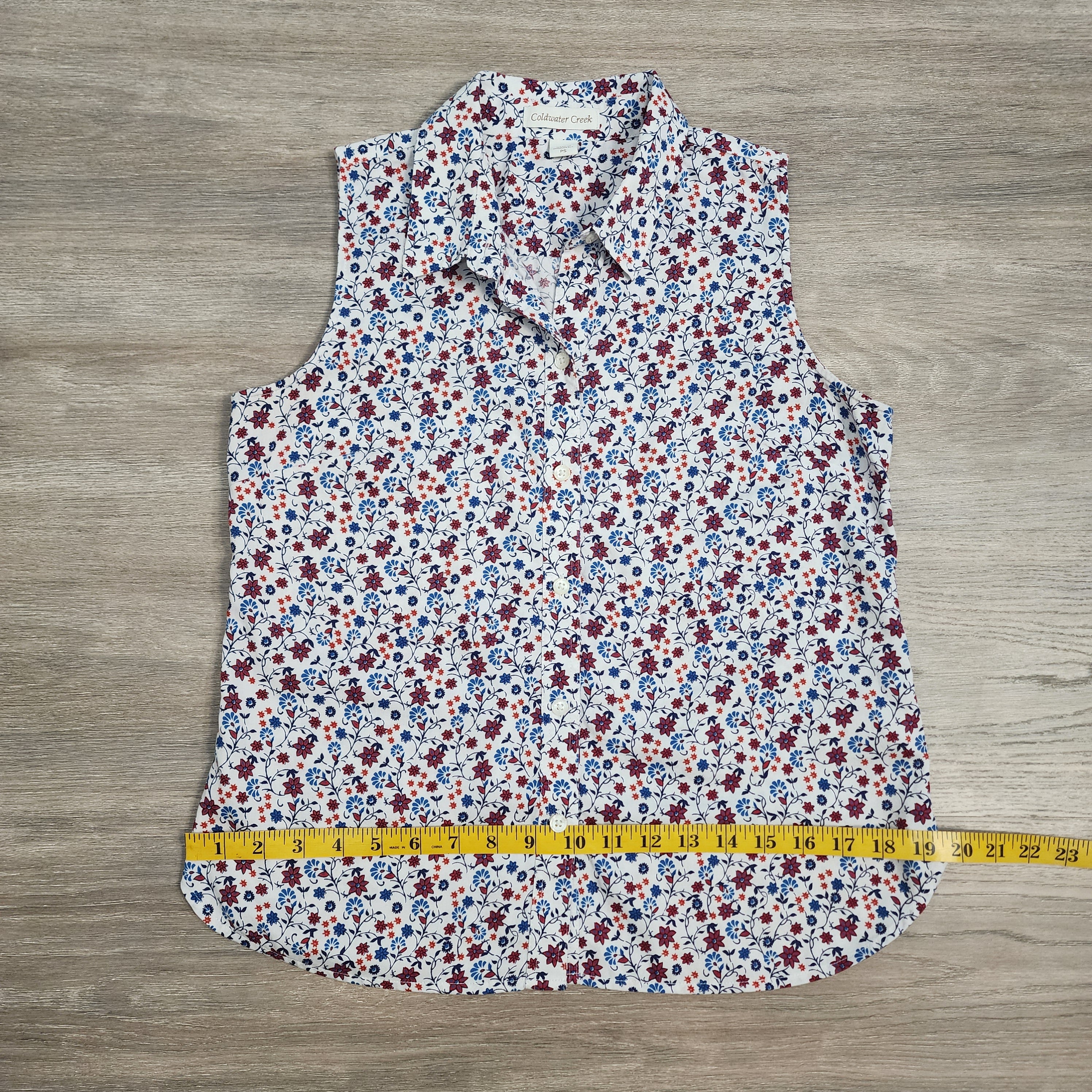 Coldwater Creek Floral Sleeveless Blouse – Size PS