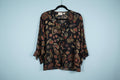 100% Silk Blouse – Size 2 | Statement Print Top