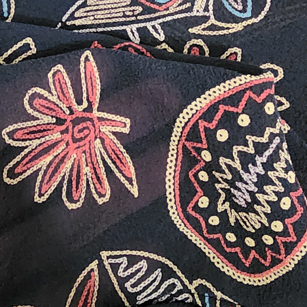 100% Silk Blouse – Size 2 | Statement Print Top