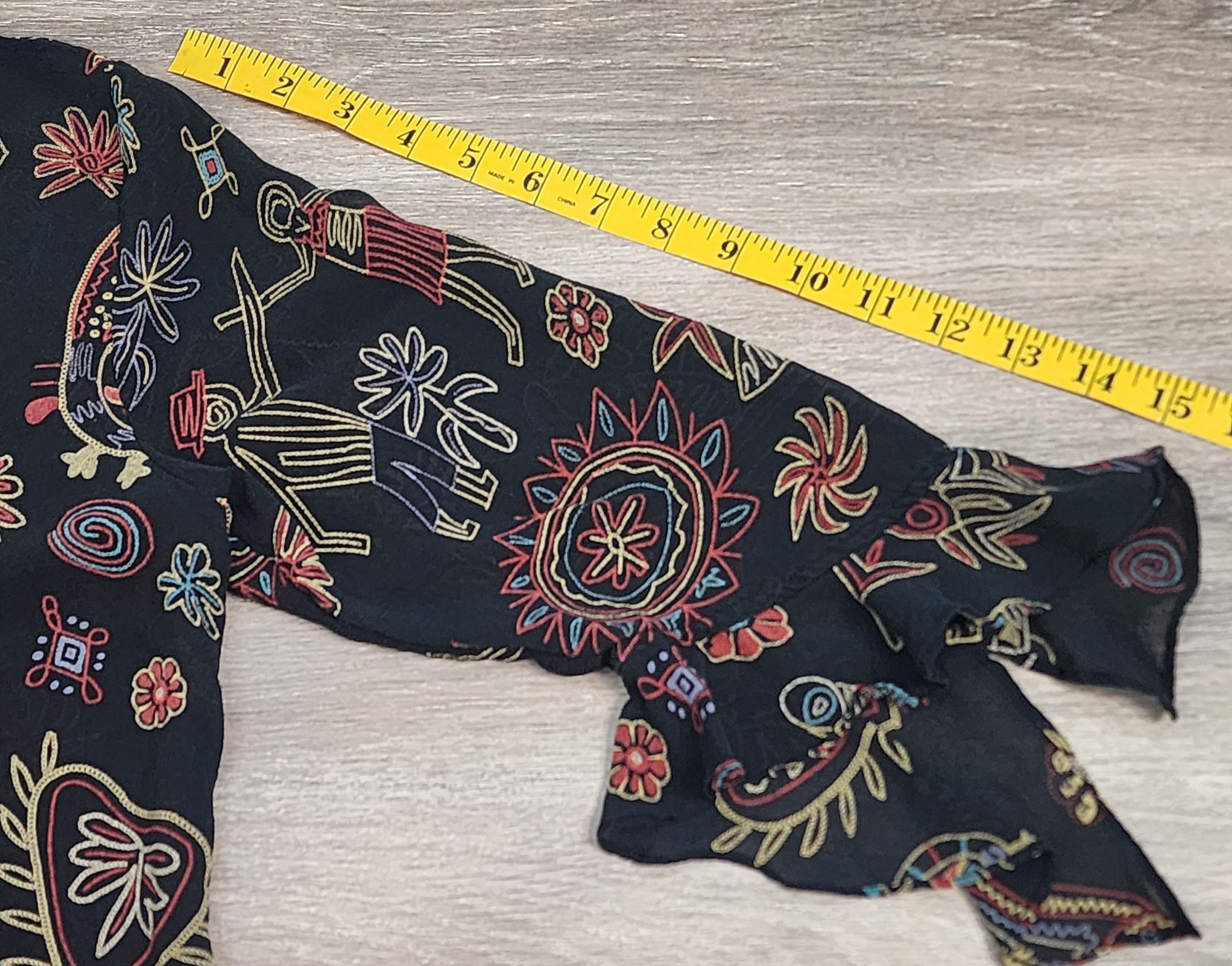 100% Silk Blouse – Size 2 | Statement Print Top