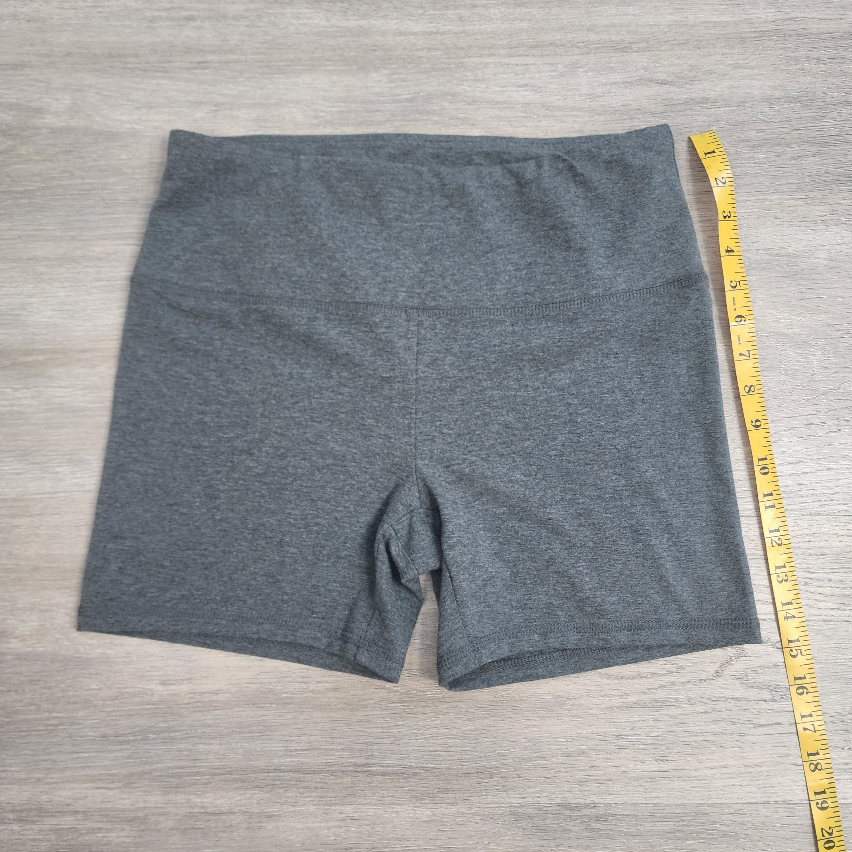 RBX Heather Grey High-Waist Bike Shorts – Size L