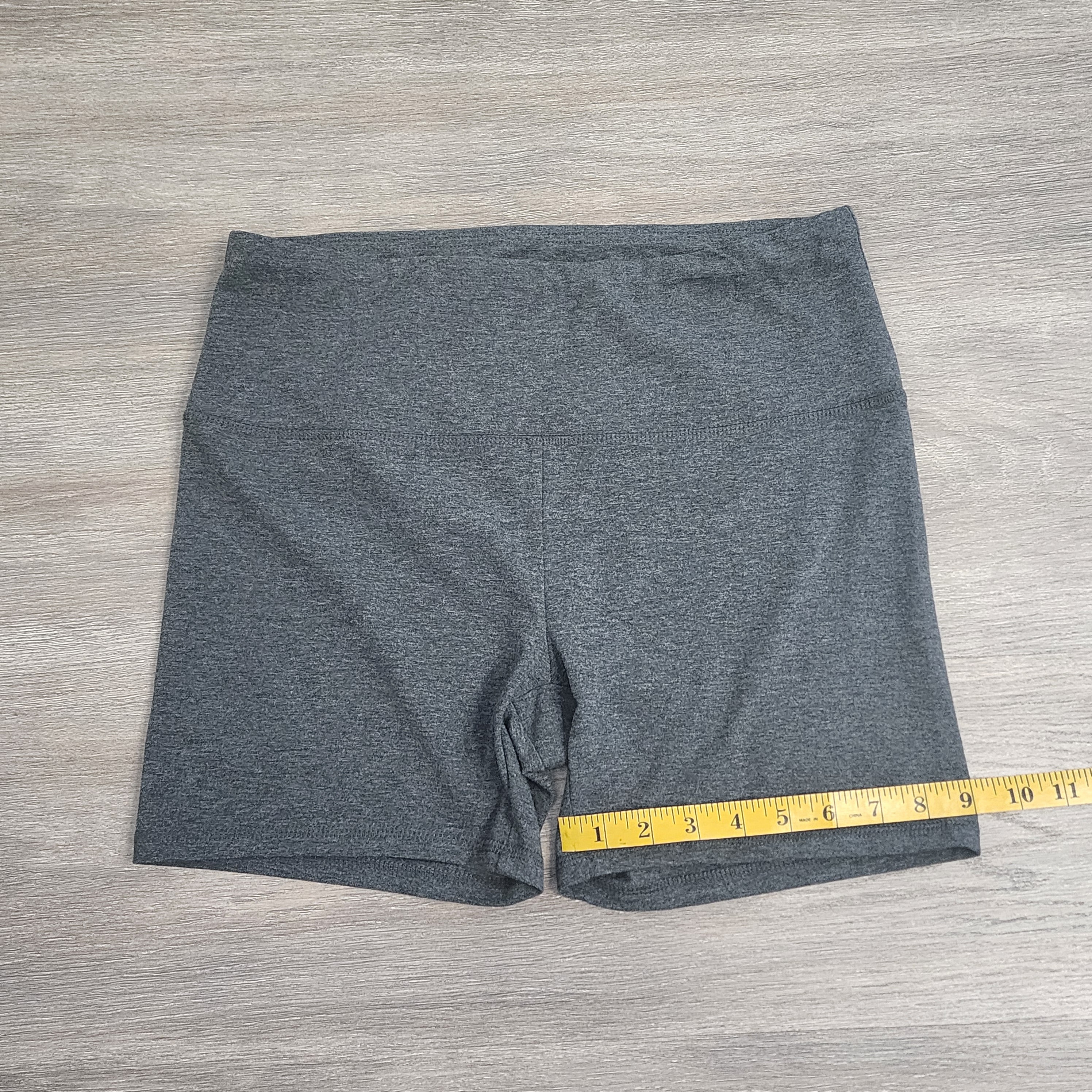 RBX Heather Grey High-Waist Bike Shorts – Size L