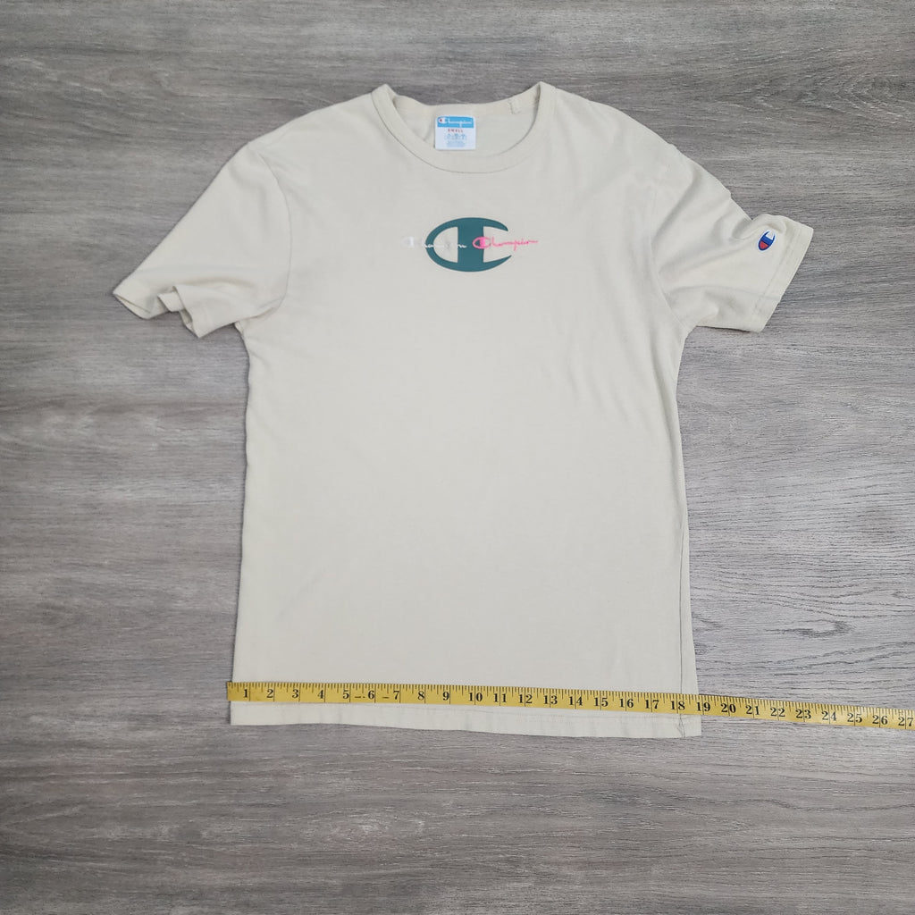 Champion Cream Logo Graphic Tee – Size S