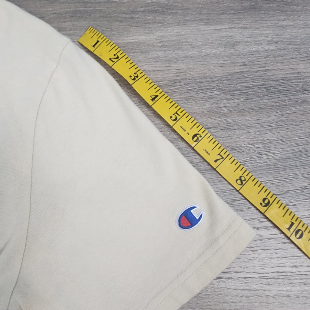 Champion Cream Logo Graphic Tee – Size S