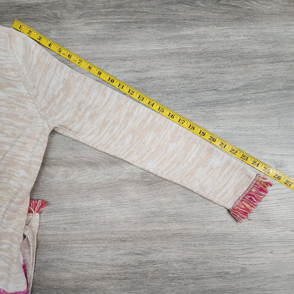 525 America Colorblock Stripe Fringe Cardigan