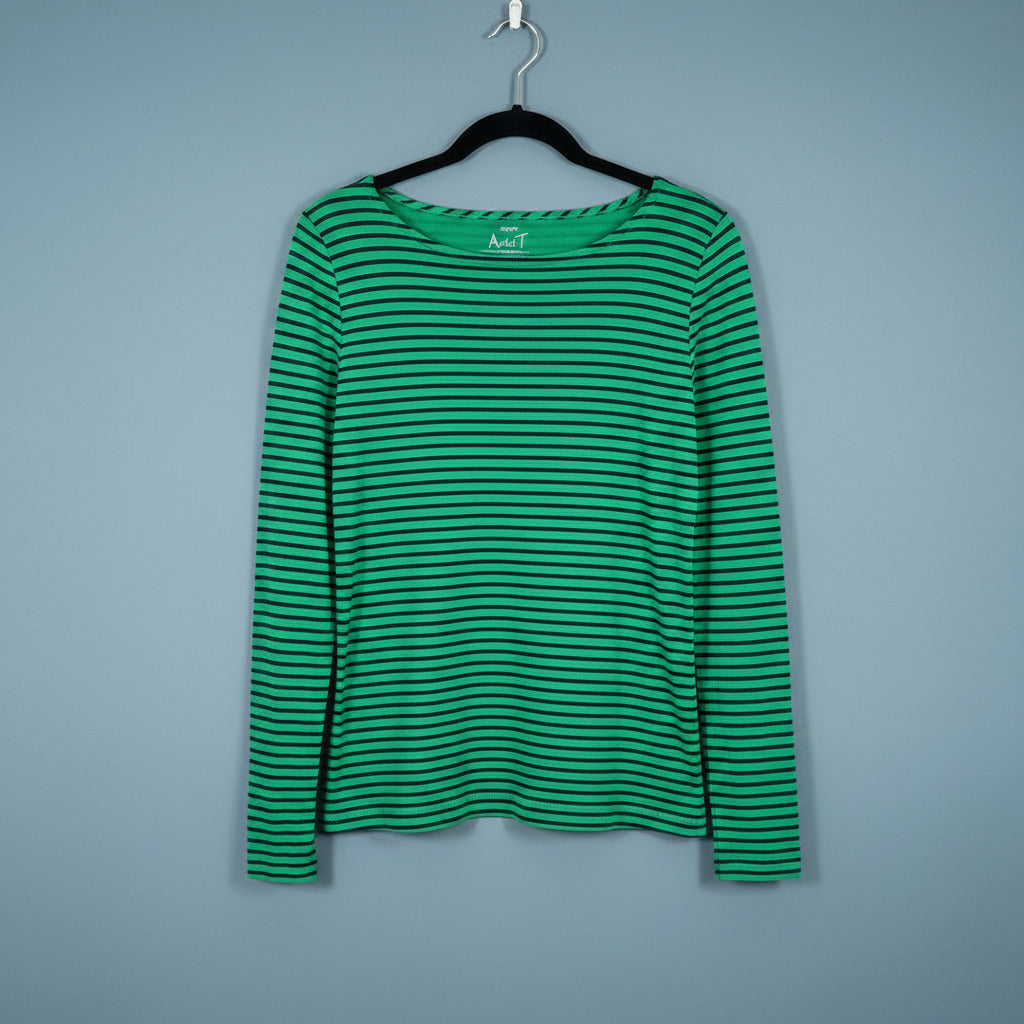 J.Crew Artist T Striped Long Sleeve Tee – Green & Navy XS