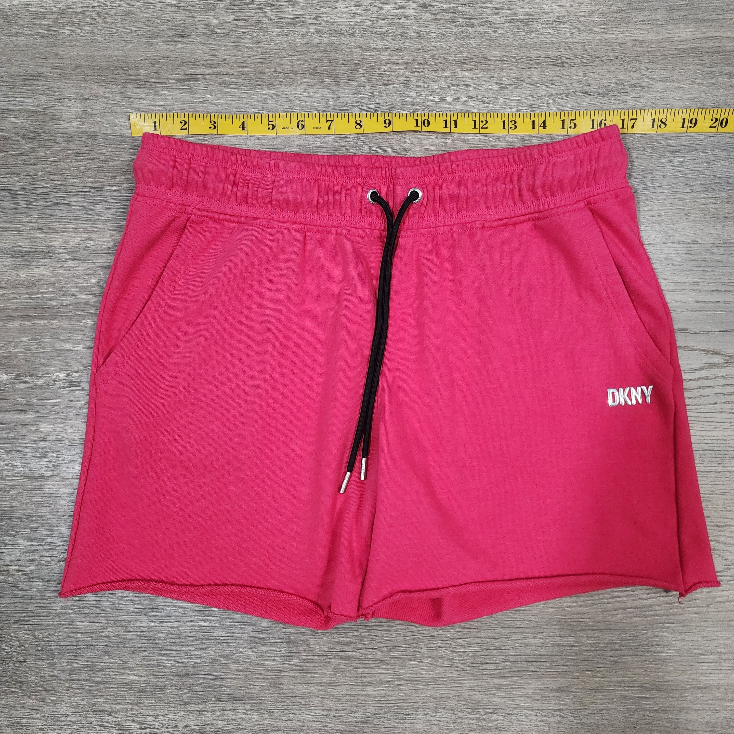 DKNY Sport Hot Pink Drawstring Shorts with Pockets – Size M