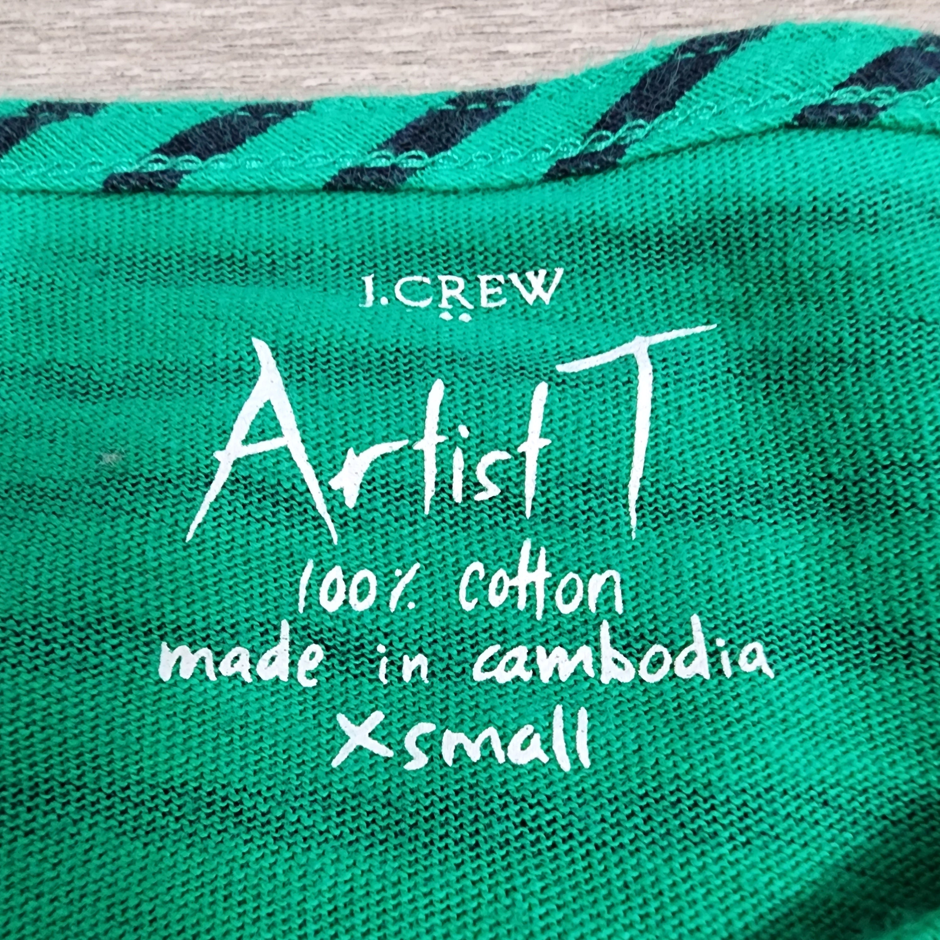 J.Crew Artist T Striped Long Sleeve Tee – Green & Navy XS