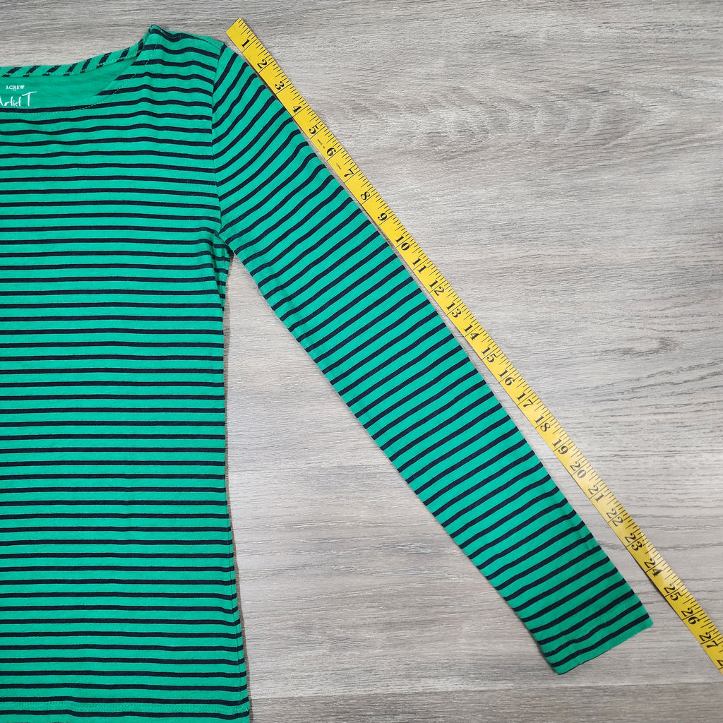 J.Crew Artist T Striped Long Sleeve Tee – Green & Navy XS