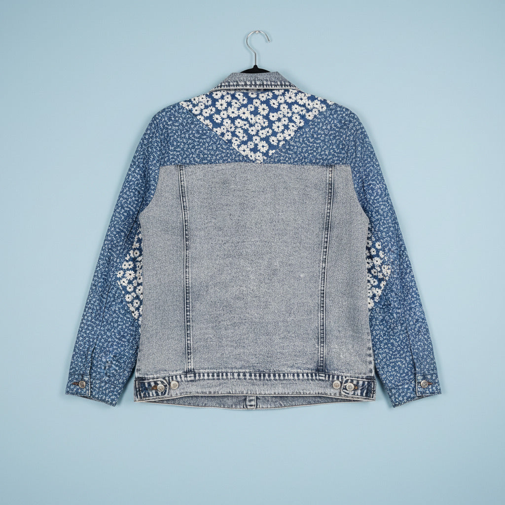 Avec Les Filles Mixed Media Denim Jacket — Size L