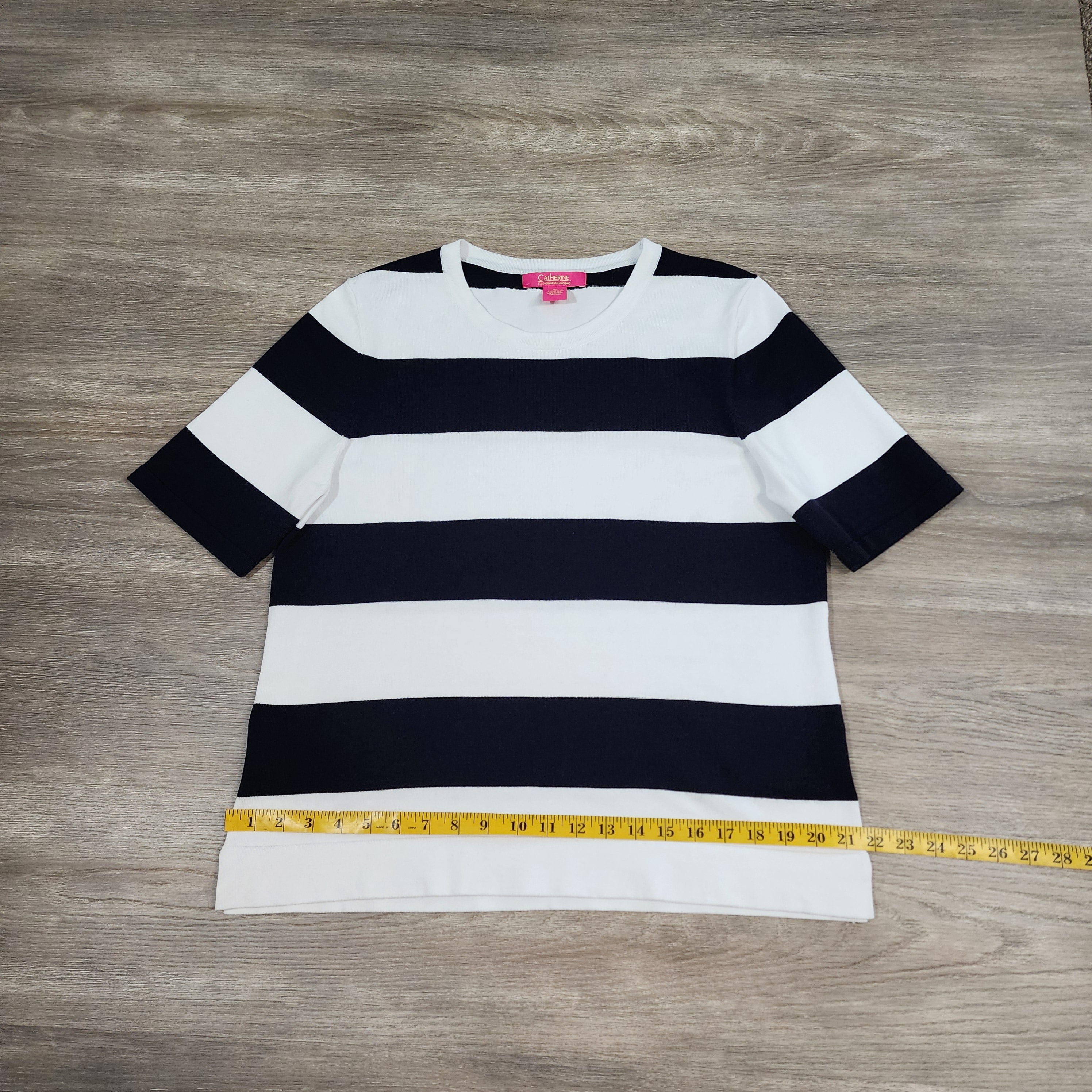 Catherine Malandrino Bold Stripe Tee – Size XL