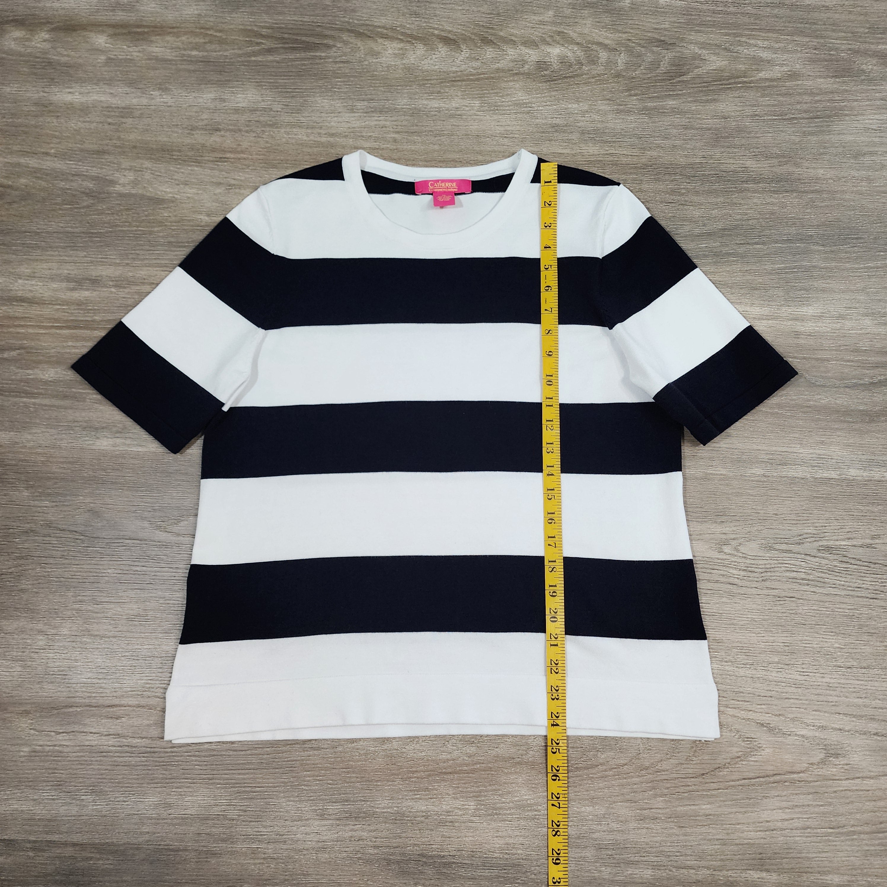 Catherine Malandrino Bold Stripe Tee – Size XL
