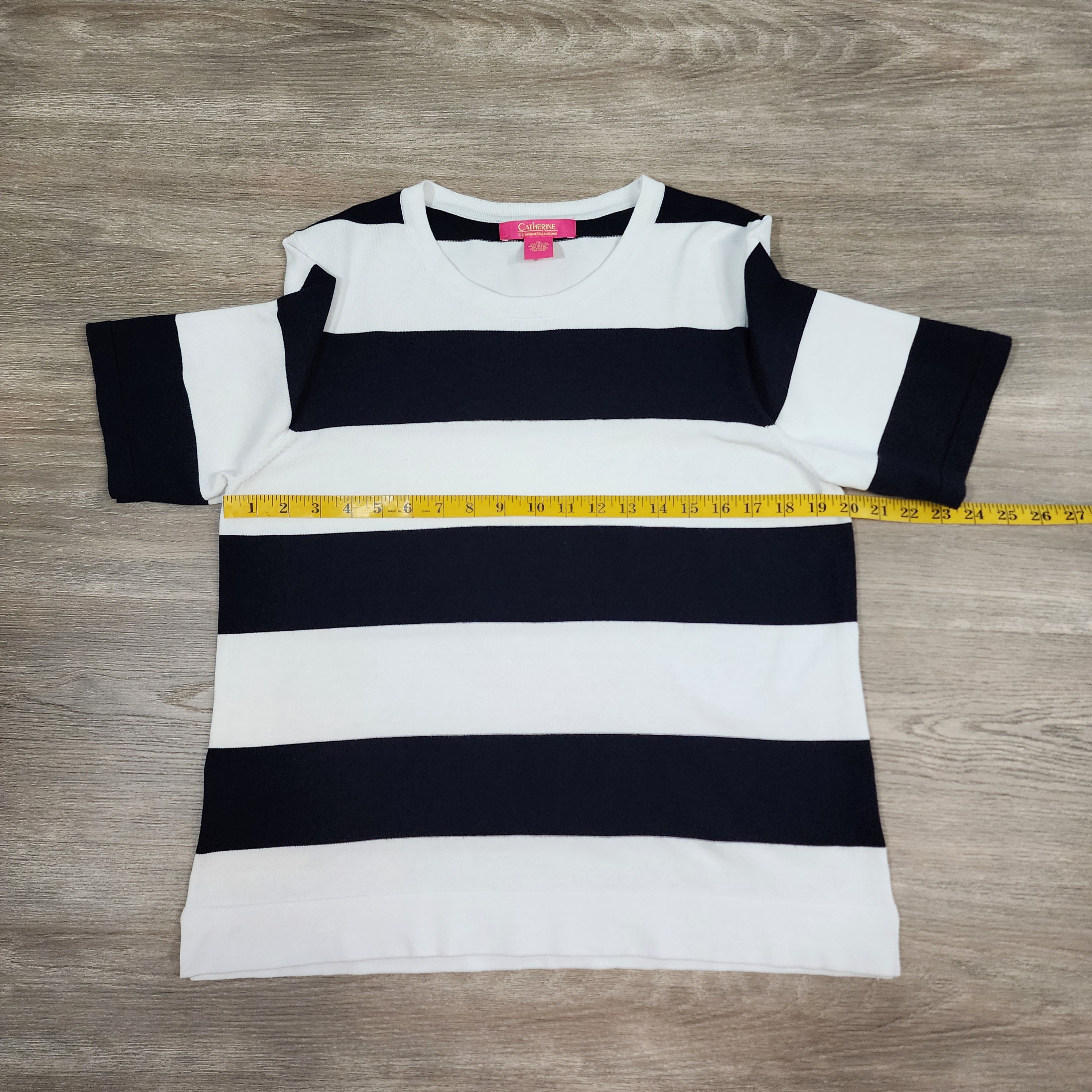 Catherine Malandrino Bold Stripe Tee – Size XL