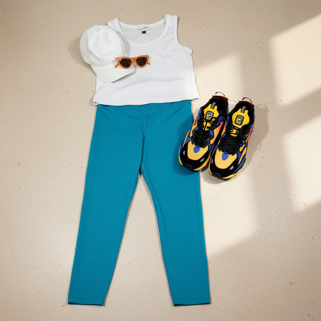 Carbon38 Teal High-Waist Leggings – Size M