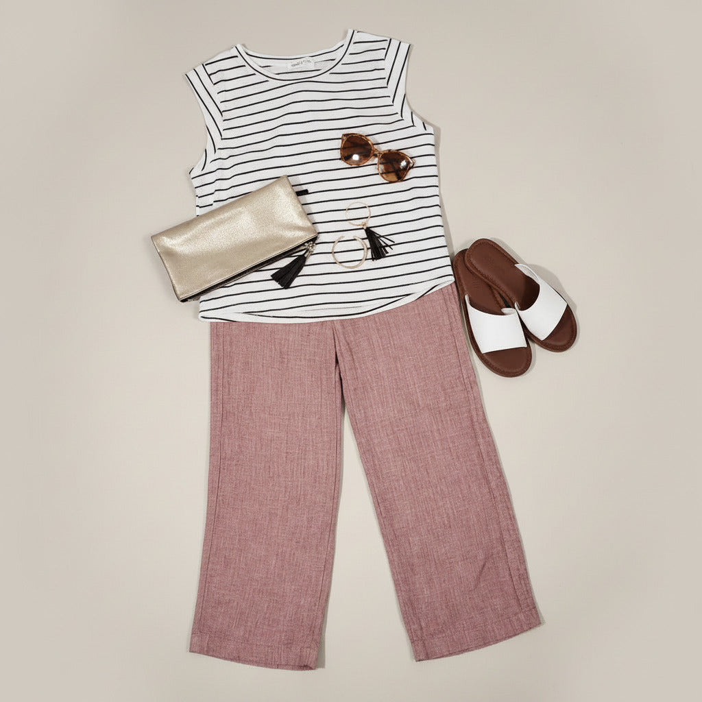 Talbots Petite Striped Pima Cotton Top — Size LP