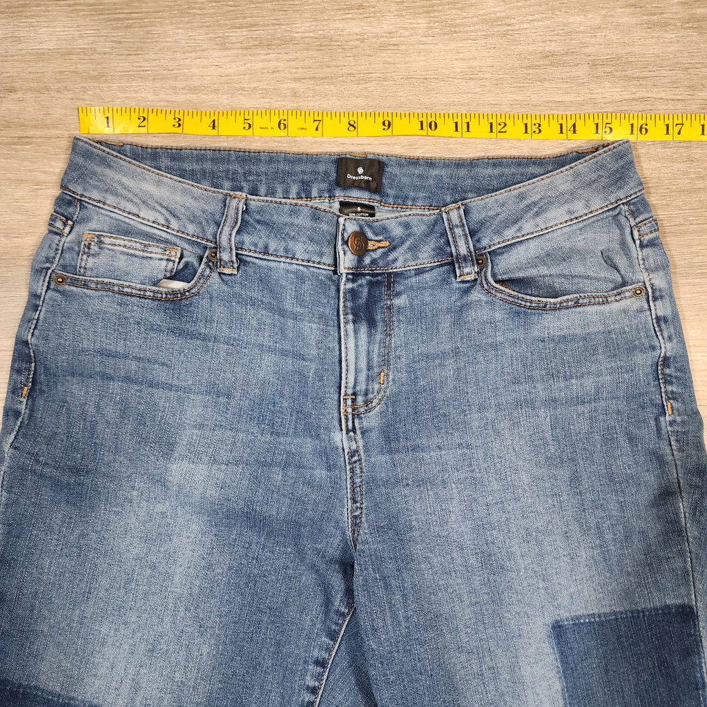 Dressbarn Patchwork Straight Leg Jeans – Size 6