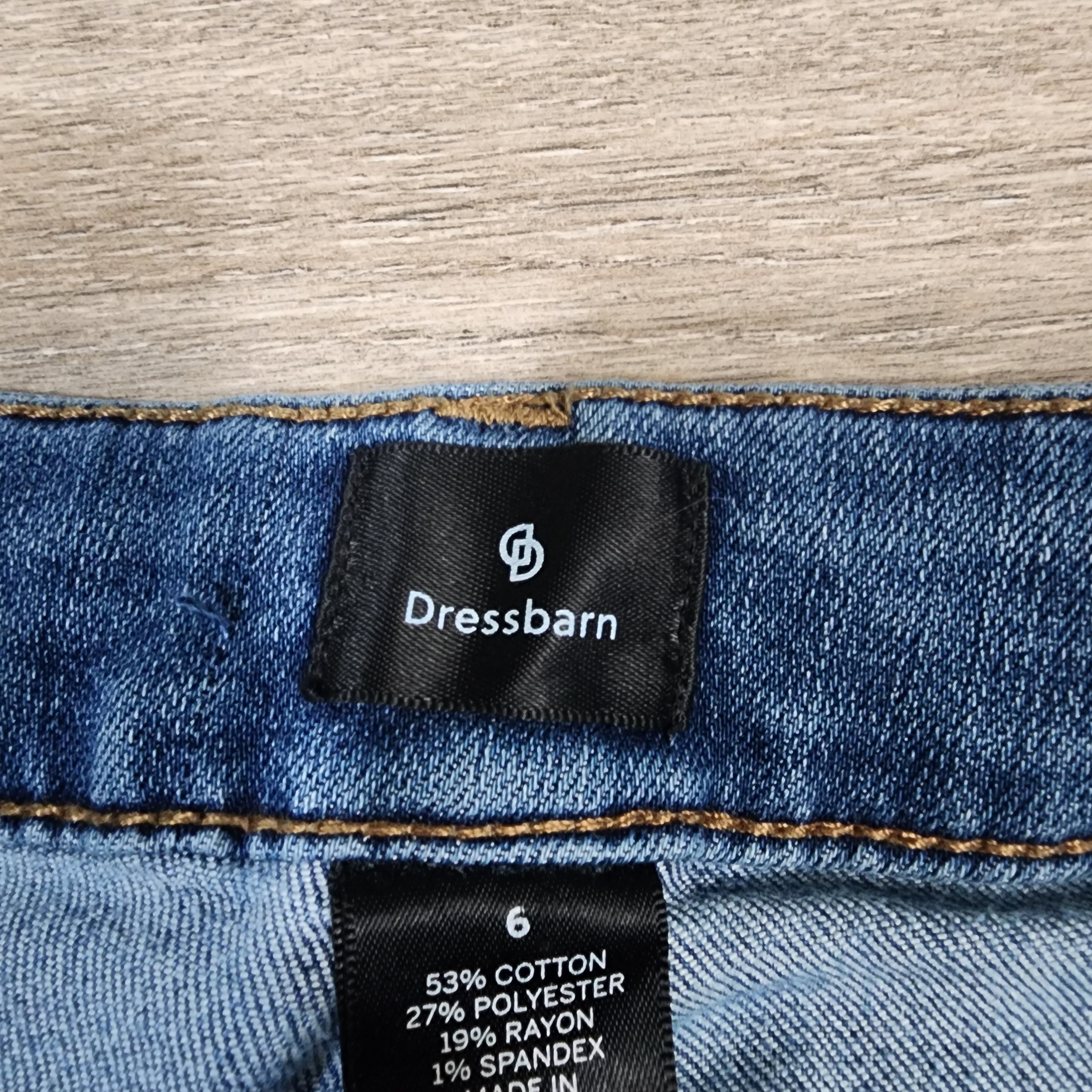 Dressbarn Patchwork Straight Leg Jeans – Size 6