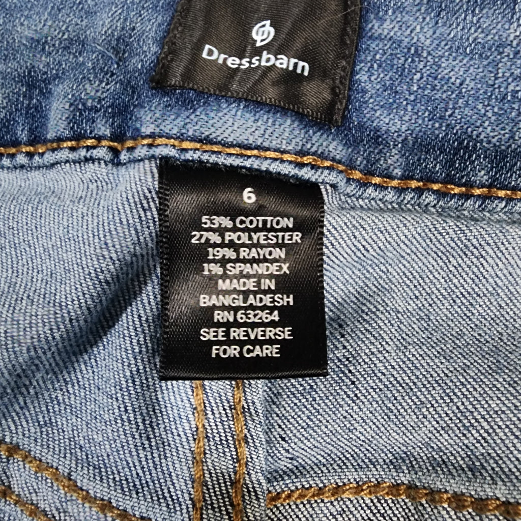 Dressbarn Patchwork Straight Leg Jeans – Size 6