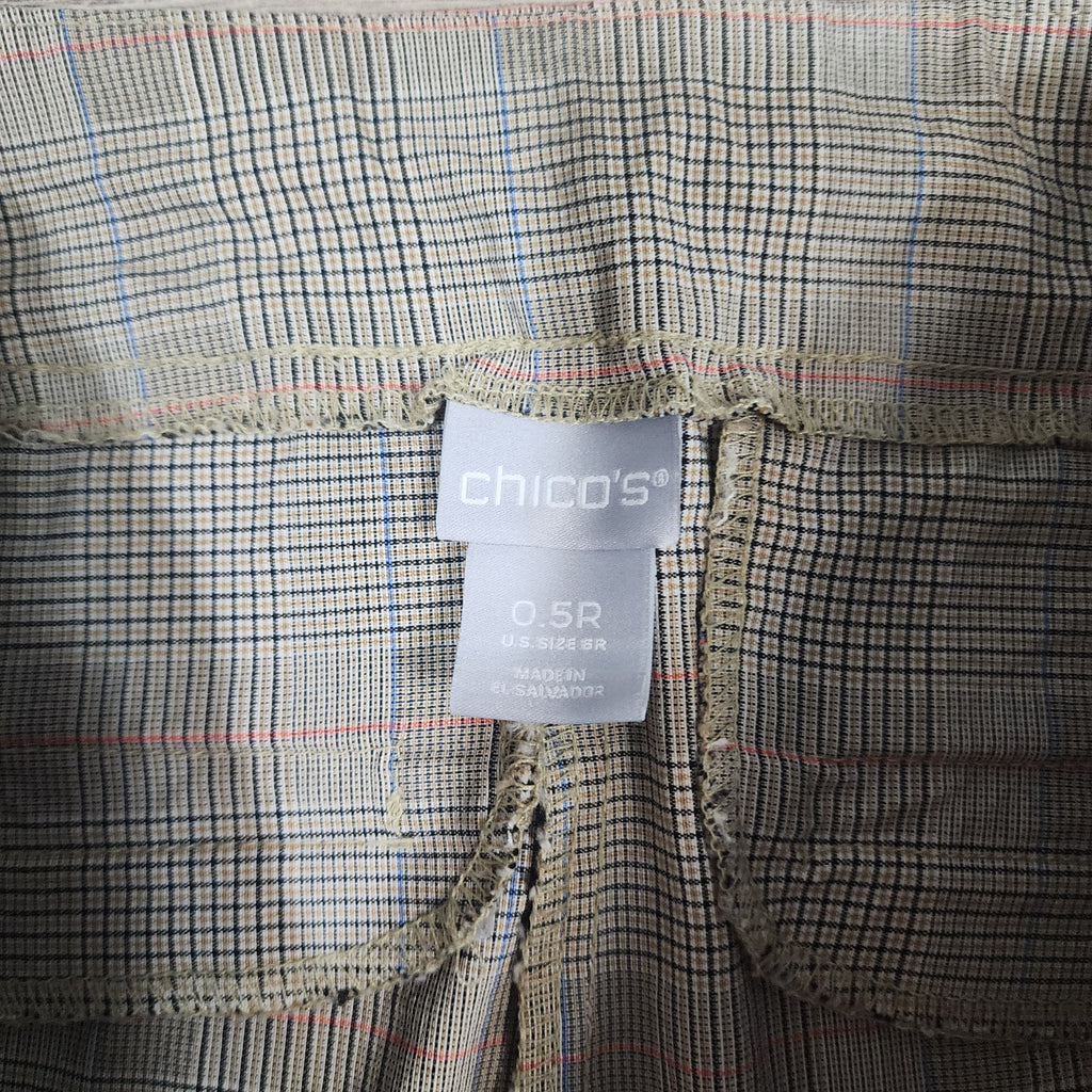 Chico's Glen Plaid Slim Ankle Pants – Cream / Size 0.5R (US 4R)