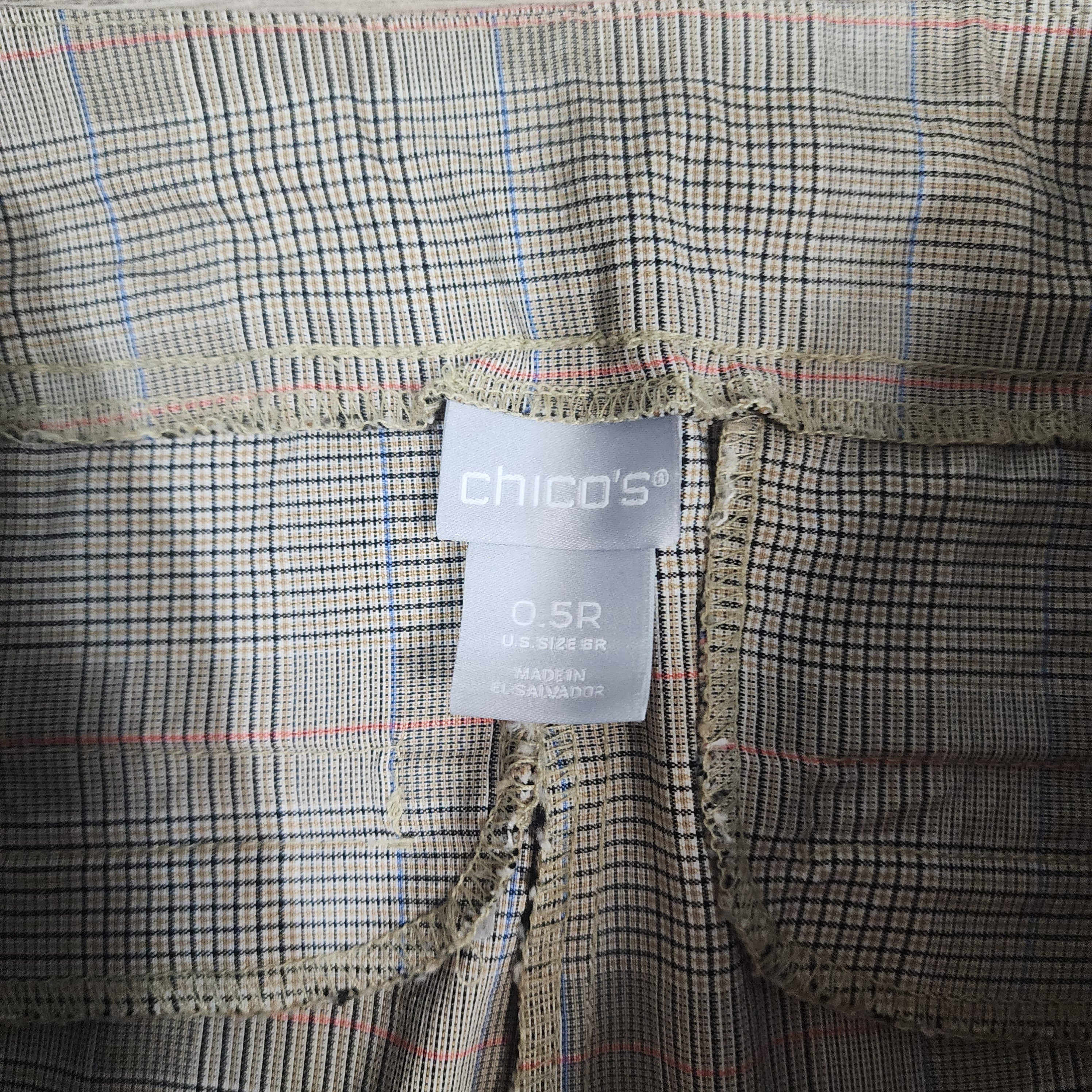 Chico's Glen Plaid Slim Ankle Pants – Cream / Size 0.5R (US 4R)