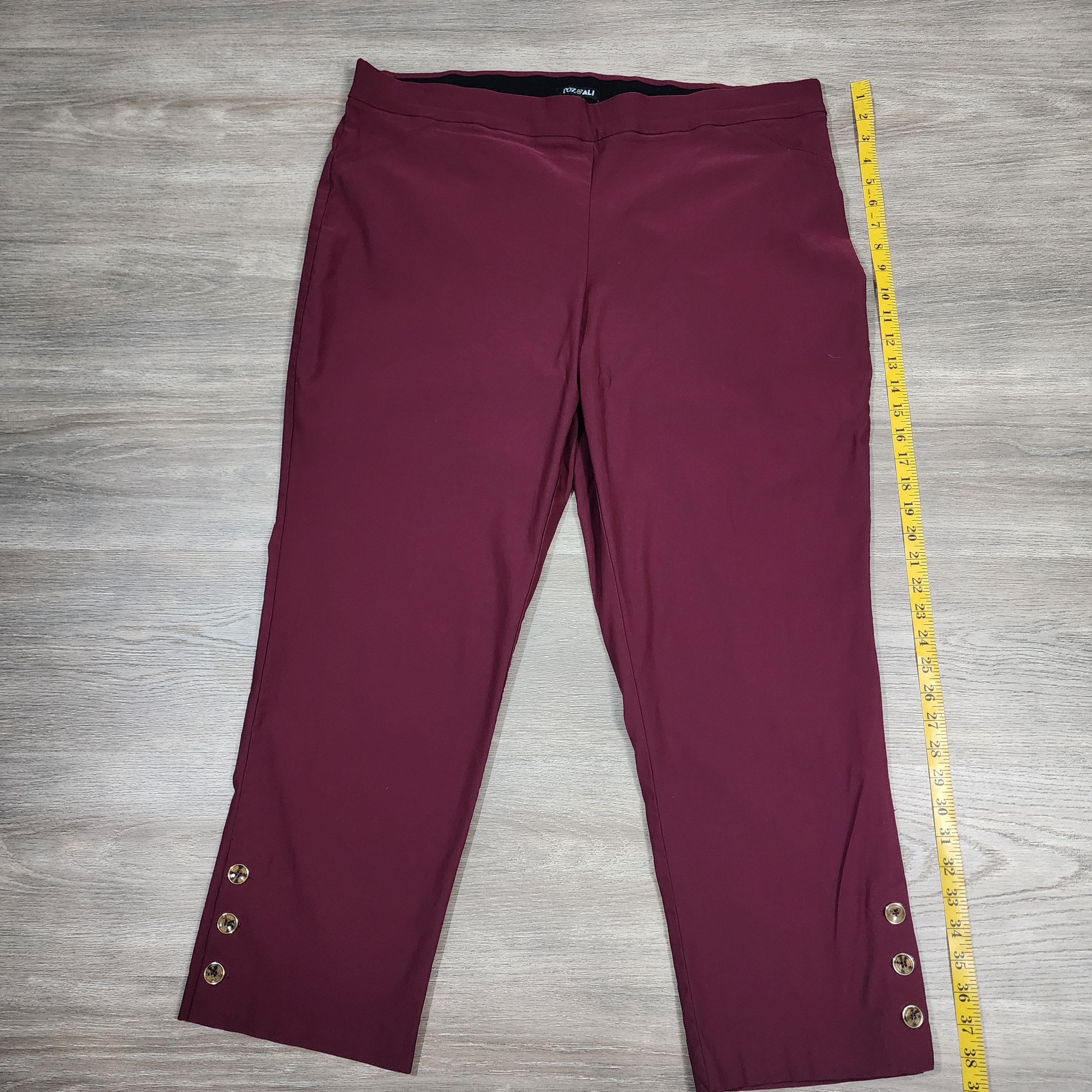 Roz & Ali Burgundy Cropped Dress Pants – Plus Size 20