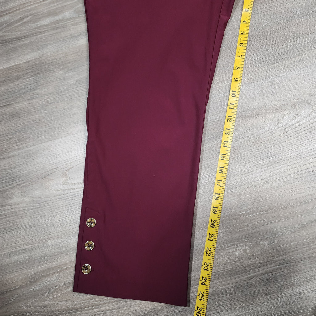 Roz & Ali Burgundy Cropped Dress Pants – Plus Size 20