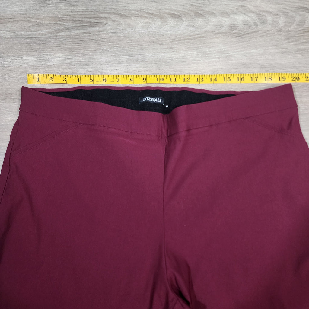 Roz & Ali Burgundy Cropped Dress Pants – Plus Size 20