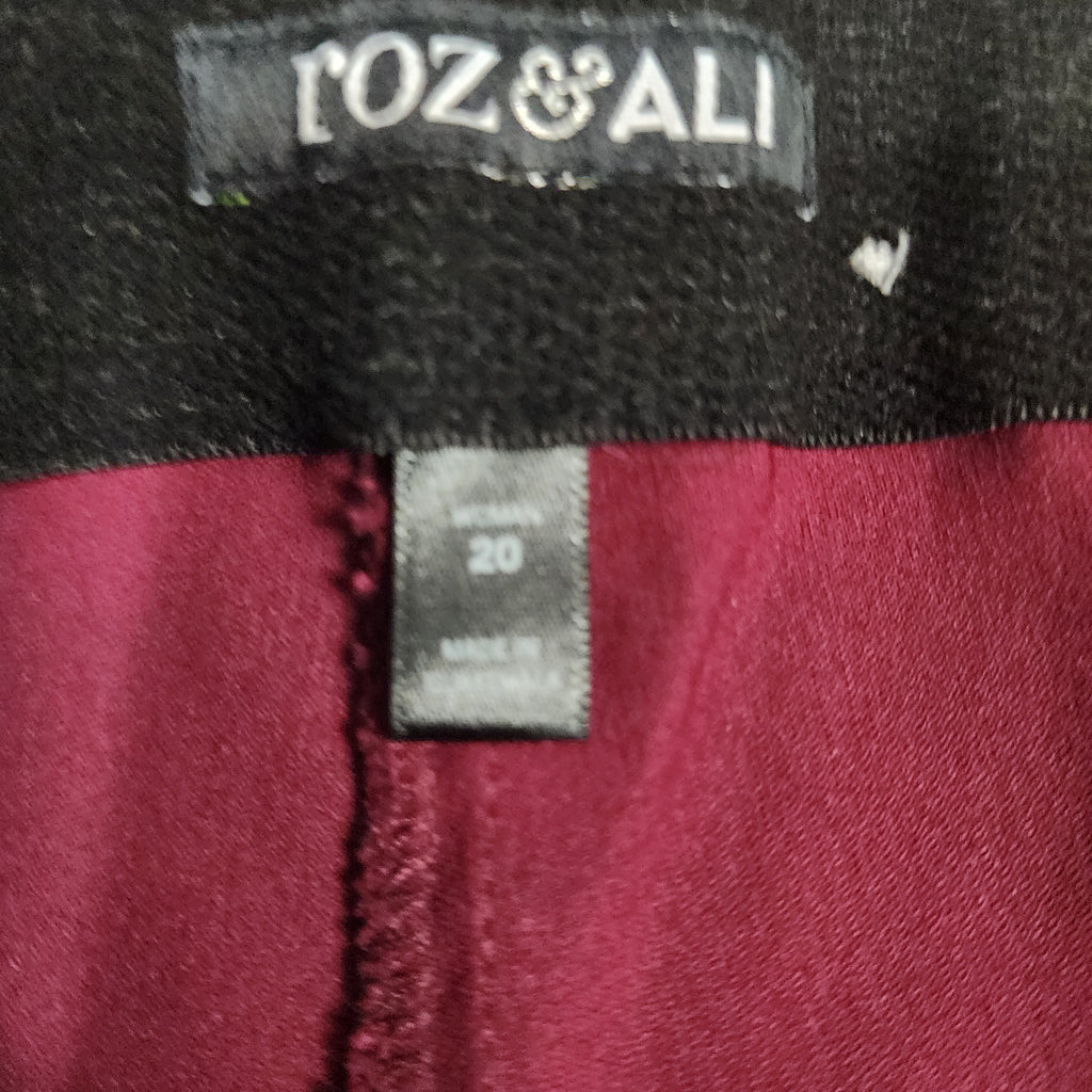 Roz & Ali Burgundy Cropped Dress Pants – Plus Size 20