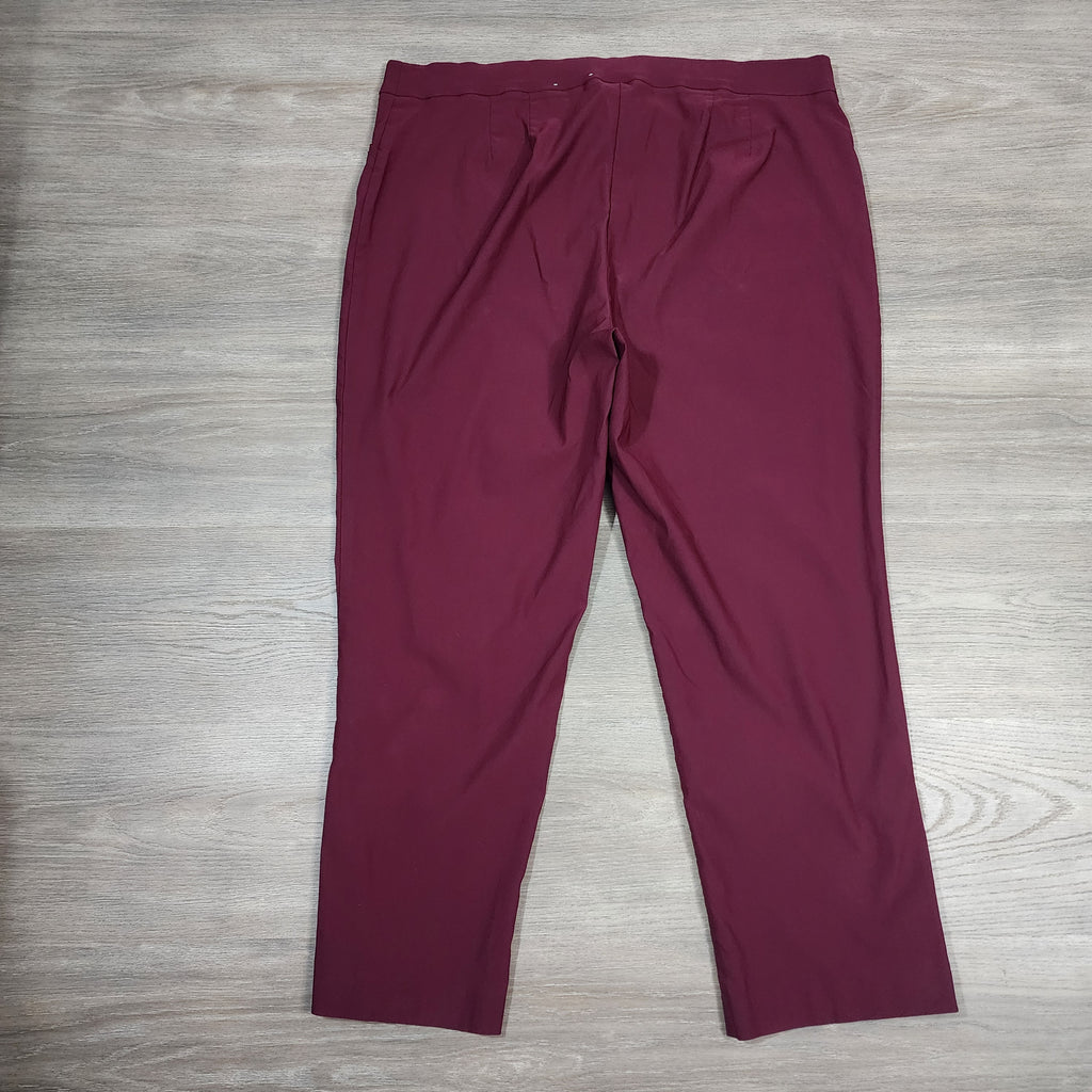 Roz & Ali Burgundy Cropped Dress Pants – Plus Size 20