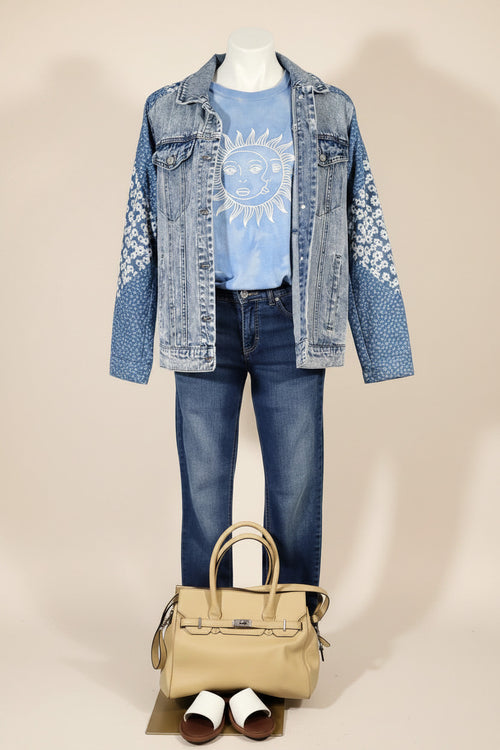Avec Les Filles Mixed Media Denim Jacket — Size L